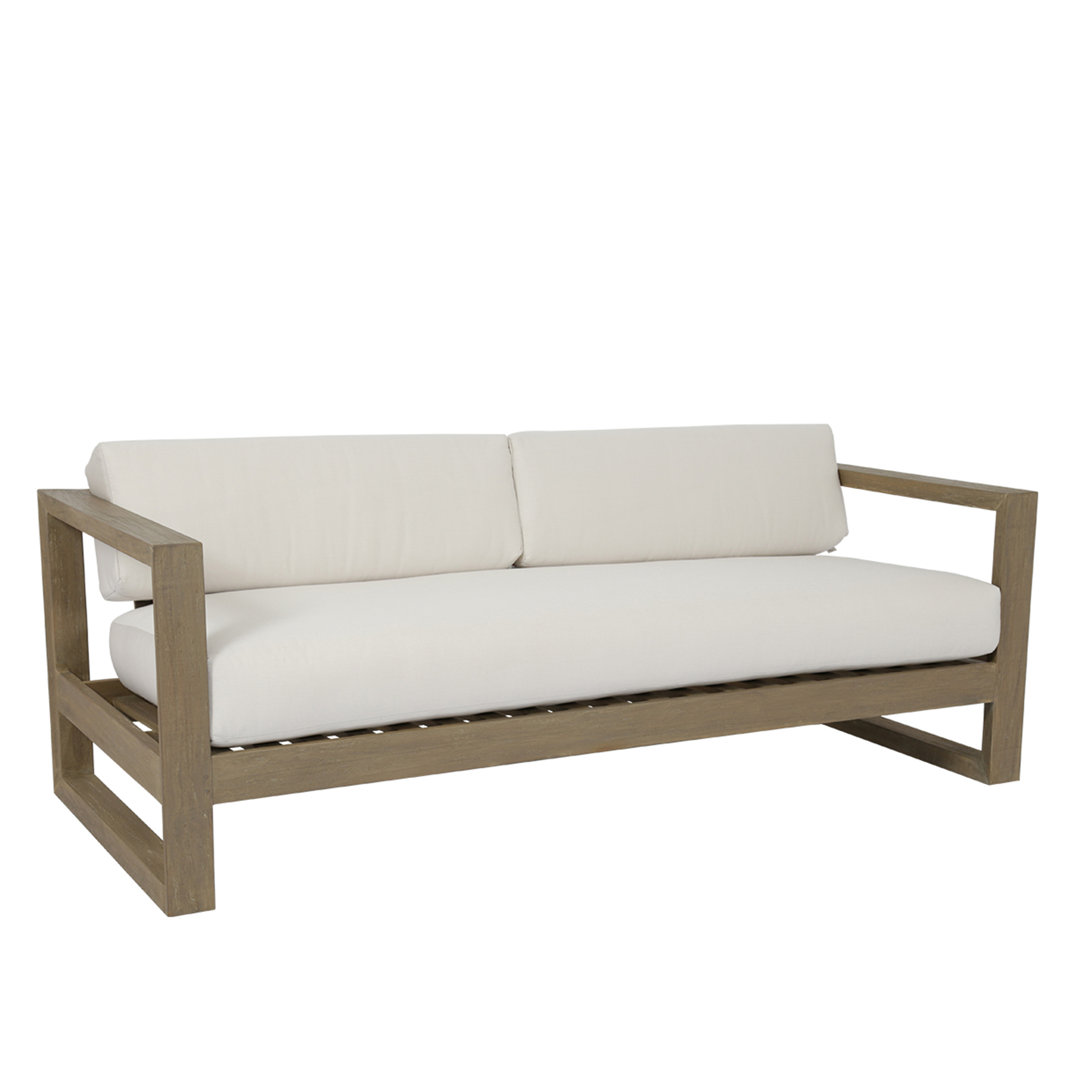Vienna 90'' Wide Outdoor Teak Patio Sofa with Sunbrella® Cushions